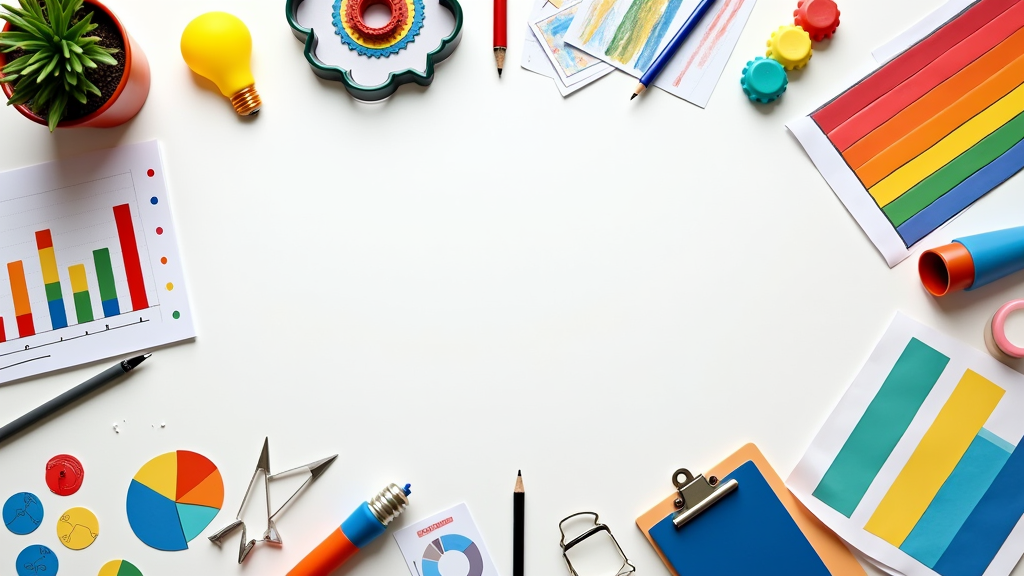 Illustration of leadership and growth concepts such as arrows, charts, and gears.